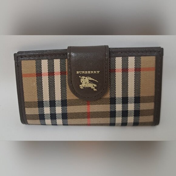 Vintage Burberry Key Holder Wallet Calfskin Nova Check 4 Keys Nishikaw Y2K - Picture 5 of 12